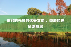 斑驳的光影的优美文句 ，斑驳的光影啥意思