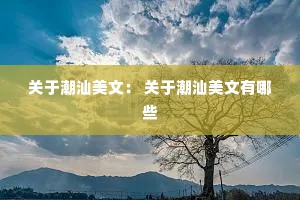 关于潮汕美文： 关于潮汕美文有哪些