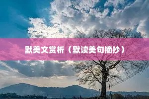 默美文赏析（默读美句摘抄）