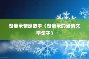 备忘录情感故事（备忘录的爱情文字句子）