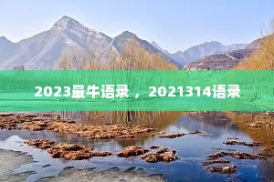 2023最牛语录 ，2021314语录