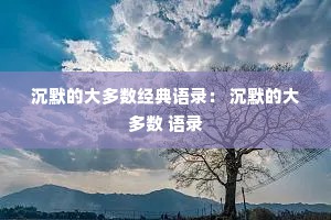 沉默的大多数经典语录： 沉默的大多数 语录