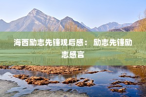 海西励志先锋观后感： 励志先锋励志感言