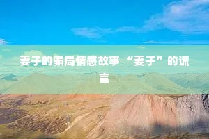妻子的骗局情感故事 “妻子”的谎言