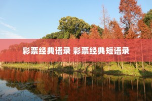 彩票经典语录 彩票经典短语录