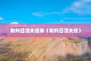 勃列日涅夫语录（勃列日涅夫在）