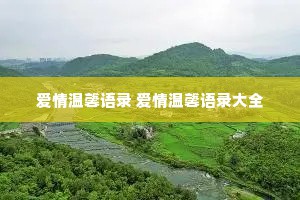 爱情温馨语录 爱情温馨语录大全