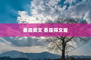 委屈美文 委屈得文案