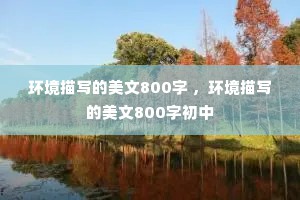 环境描写的美文800字 ，环境描写的美文800字初中