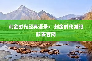 刺金时代经典语录： 刺金时代减肥胶囊官网