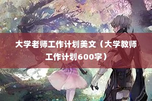 大学老师工作计划美文（大学教师工作计划600字）