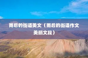 雨后的街道美文（雨后的街道作文美丽文段）