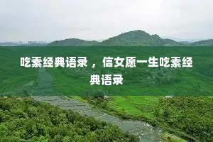 吃素经典语录 ，信女愿一生吃素经典语录