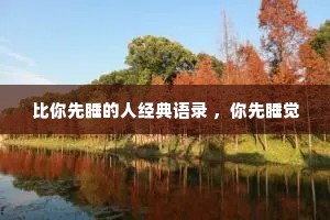 比你先睡的人经典语录 ，你先睡觉