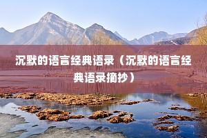 沉默的语言经典语录（沉默的语言经典语录摘抄）