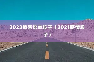 2023情感语录段子（2021感情段子）